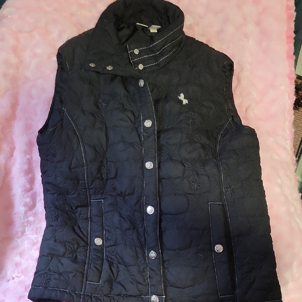 Women's Black Quilted Vest